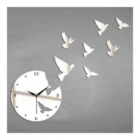 MONTRE DE PIGEON ARGENTE EFFET MIROIR 