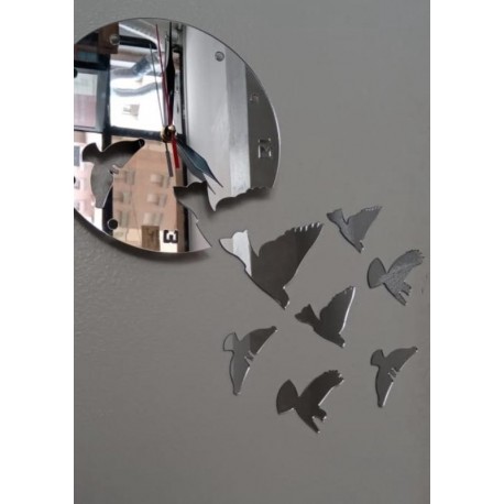 MONTRE DE PIGEON ARGENTE EFFET MIROIR 