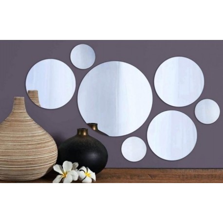 miroir décoratif 7 Cercles argenté