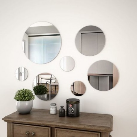 miroir décoratif 7 Cercles argenté