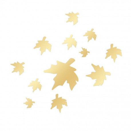 MIROIR DORÉ DÉCORATIF PAPIERS D'AUTOMNE 12 pcs