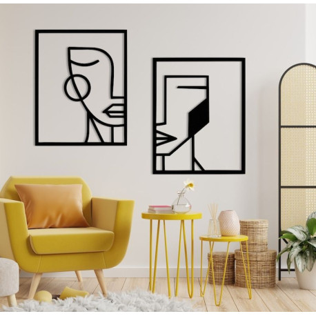 Décor mural moderne de femme et homme 