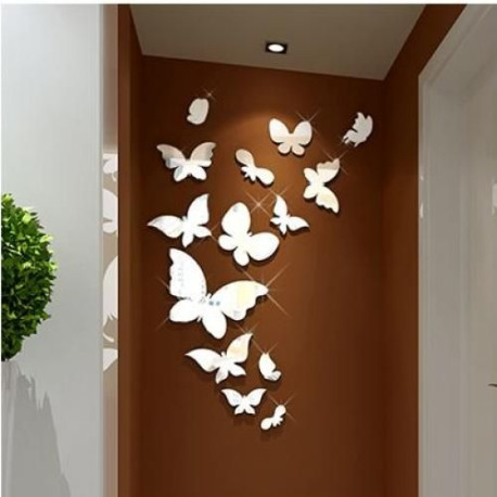 MIROIR ABDO PAPILLON ARGENTE (14 pièces)