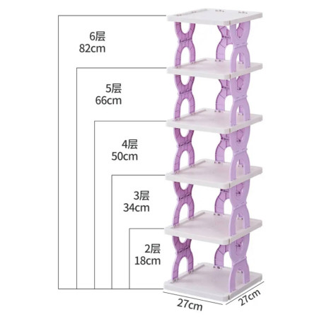  l'organisateur de chaussures à 6 niveaux