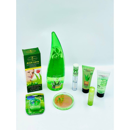 Pack de soins de la peau à l'aloe vera composé de 8 pièces