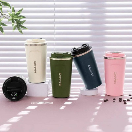 Thermos avec affichage de la température en acier inoxydable