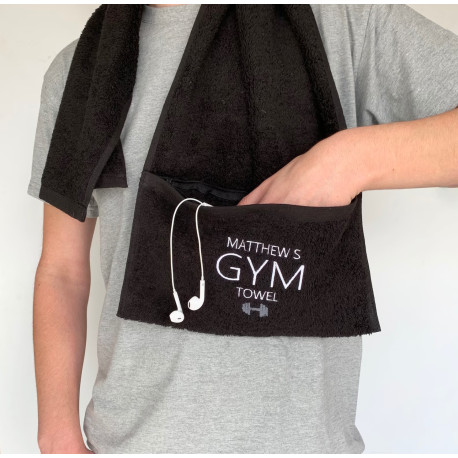 Serviette de sport avec poche zippée