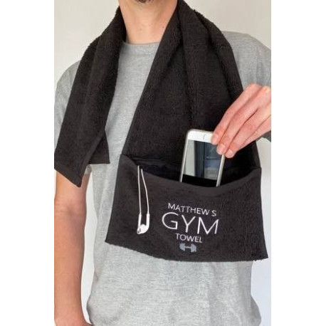 Serviette de sport avec poche zippée